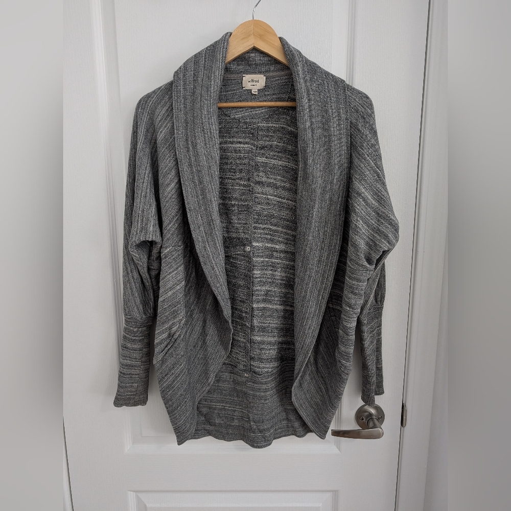 Aritzia Wilfred Heather Grey Diderot Cocoon Open Front Cardigan  - Size XSmall